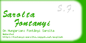 sarolta fontanyi business card